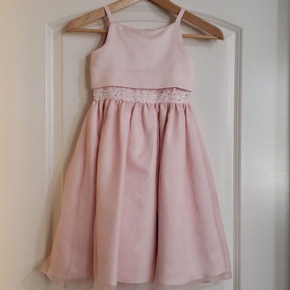 Us Angels flower girl dress in blush, size 5 - Picture 1 of 4